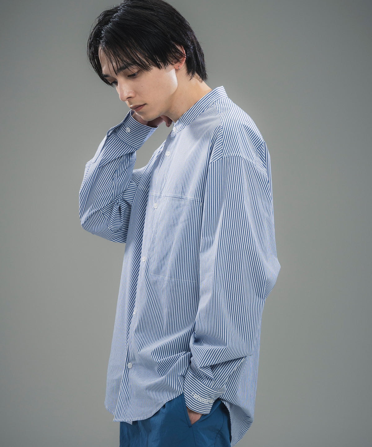 SEAM POCKET BAND COLLAR SHIRT / シームポケット バンドカラーシャツ
