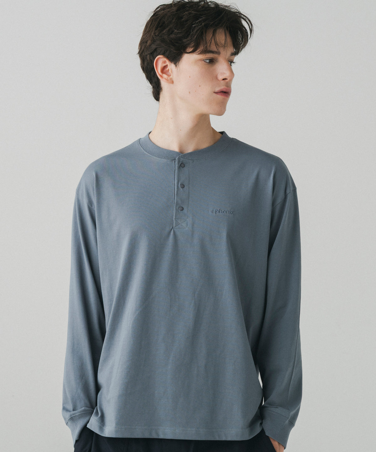 HENLEY NECK SNAP LONG SLEEVE TEE / ヘンリーネック スナップボタン ロングスリーブTシャツ