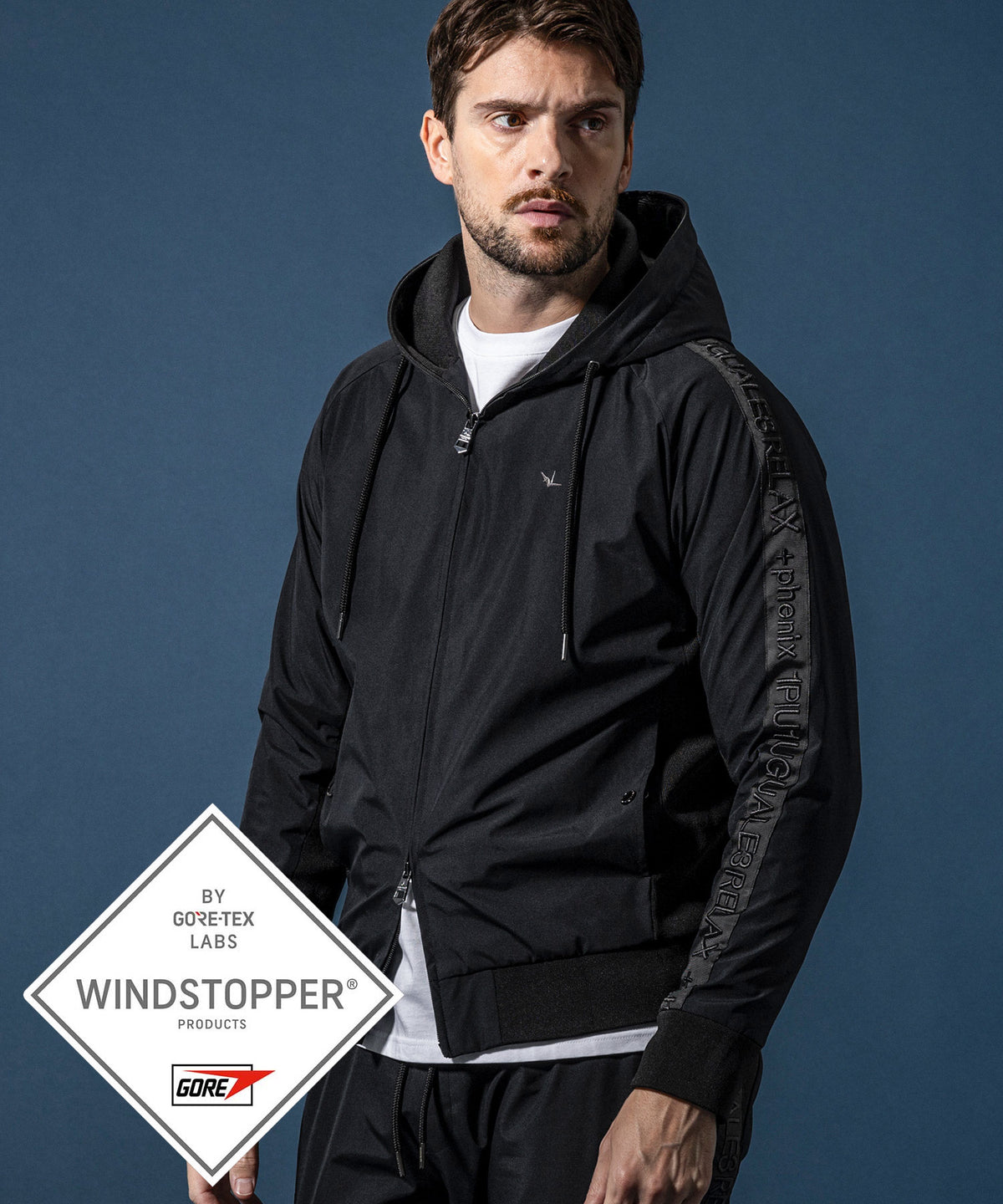GTX SLEEVE LOGO LINE HOODIE スリーブロゴラインフーディー / WINDSTOPPER(R) プロダクト by GORE-TEX LABS
