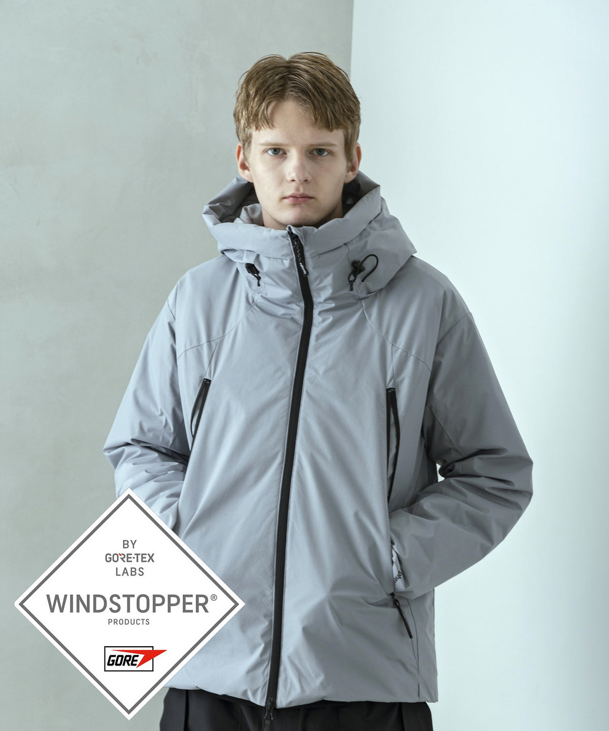 【MENS】DOWN JACKET ダウンジャケット ウィンドストッパー / WINDSTOPPER(R) プロダクト by GORE TEX LABS / +phenix(プラスフェニックス)