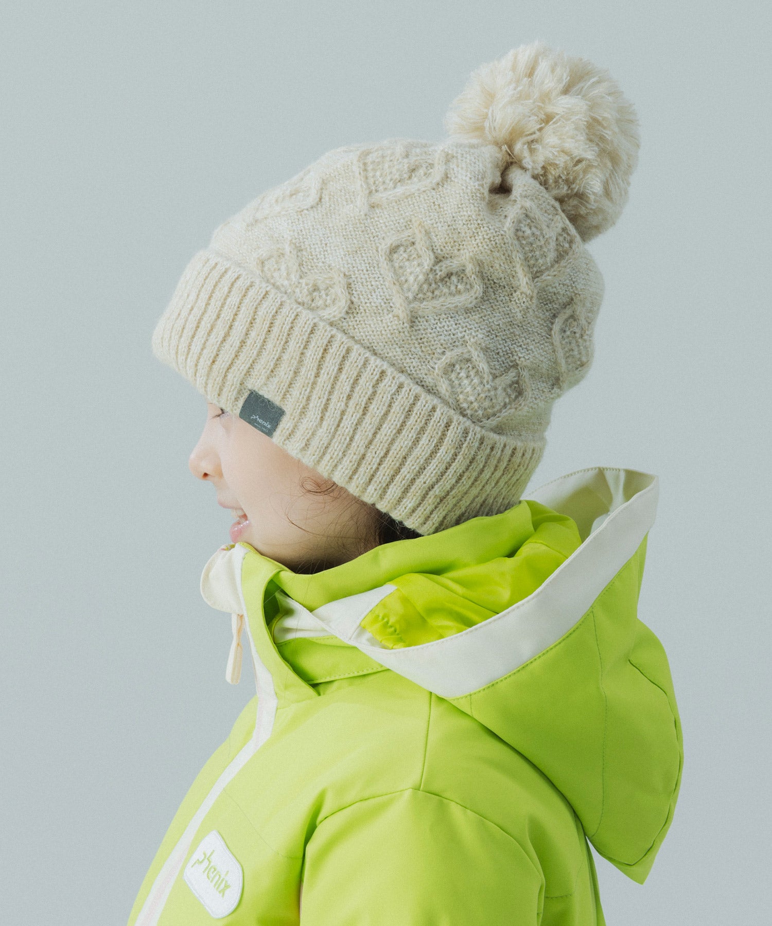 【KIDS/JUNIOR】Heart Pattern Knit Cap / ハートパターンニットキャップ / phenix スキーウェア 26AW