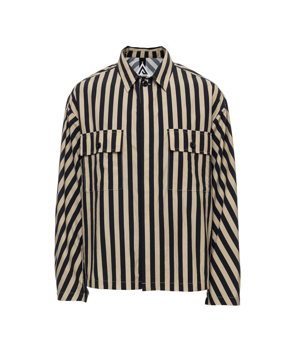 SHIRTS, TYPE P-001 / STRIPED TECH LOOSE SHIRT JACKET