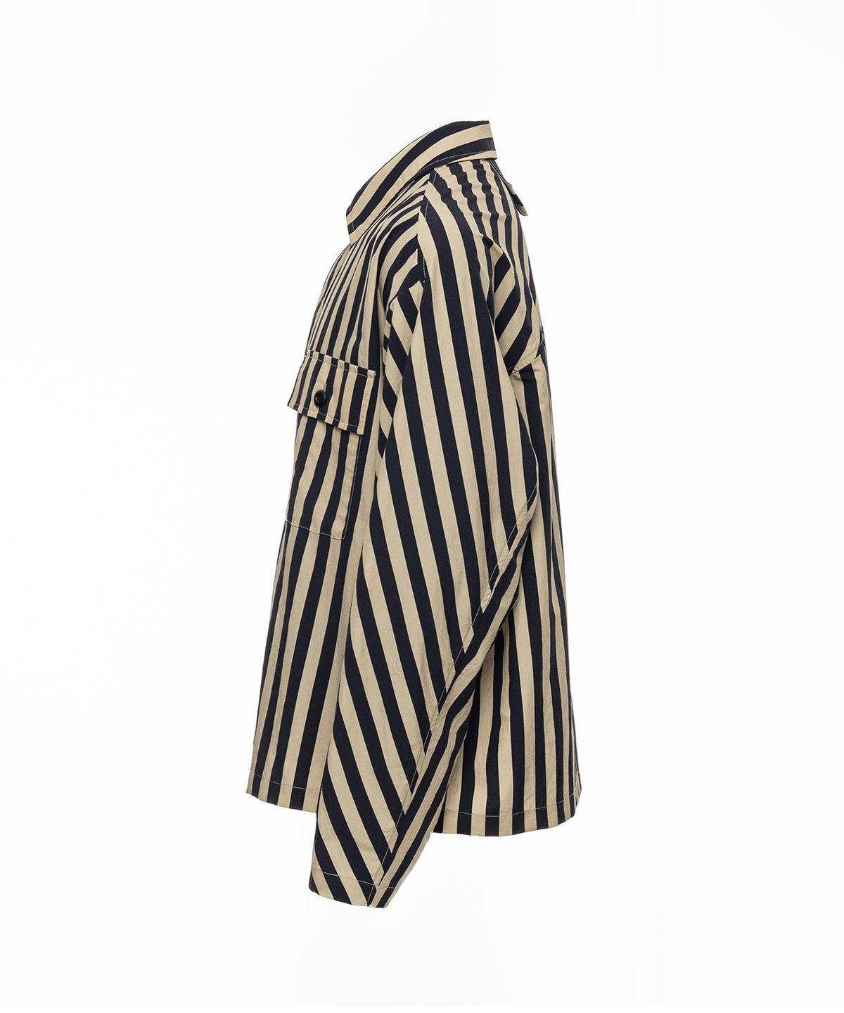 SHIRTS, TYPE P-001 / STRIPED TECH LOOSE SHIRT JACKET
