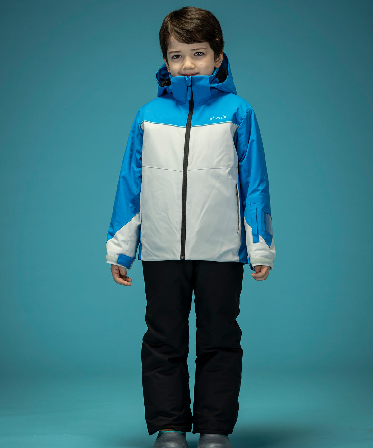 【KIDS/JUNIOR】Color Blocking Junior Two-piece ストレートラインスリーブスジュニアツーピース / JUNIOR / 子供用スキーウェア アウター上下セット / 最大20cmサイズ調整可能 /phenixスキーウェア 24AW