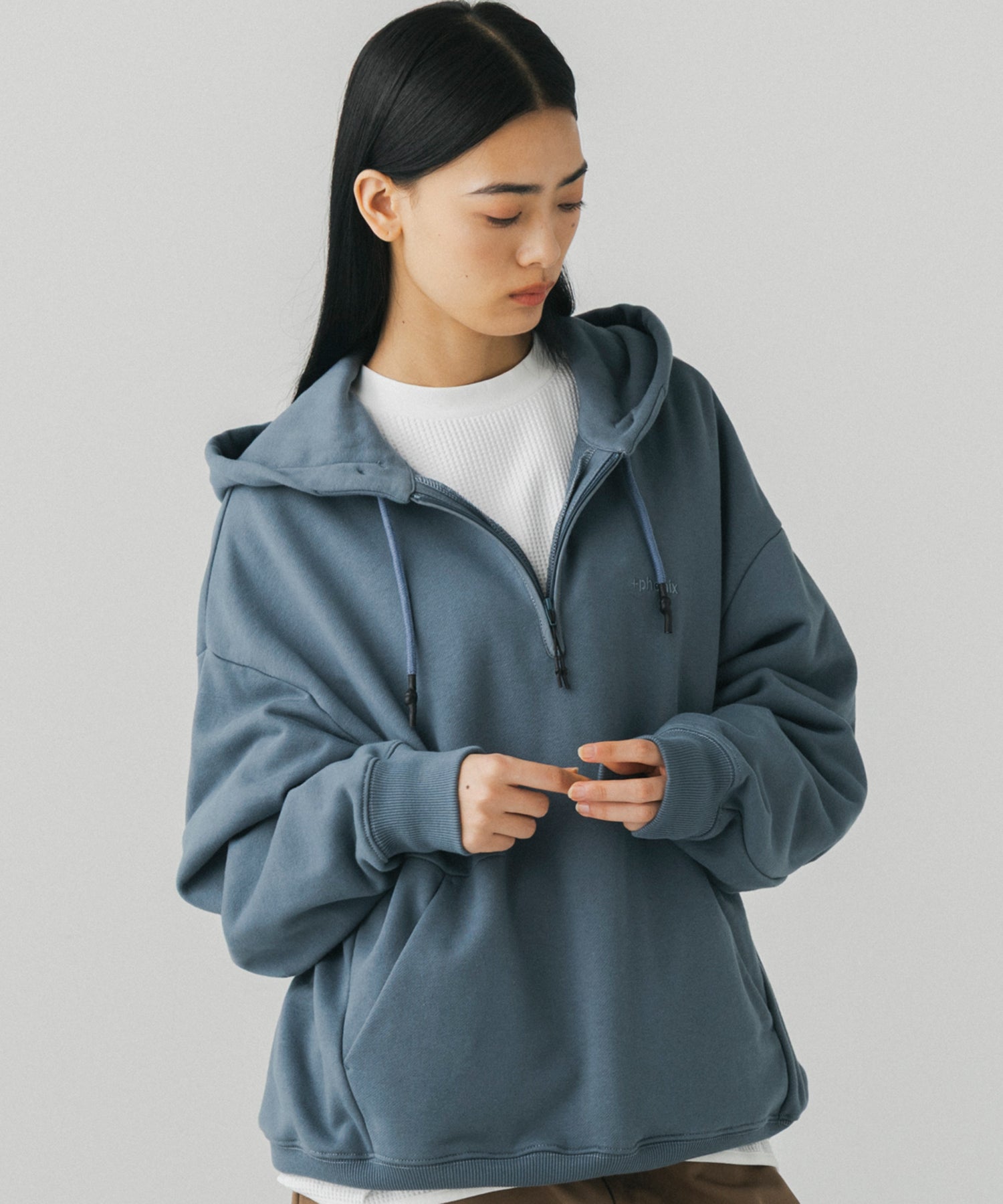 CVC HALF-ZIP SWEAT HOODIE / CVC ハーフジップ スウェットフーディー