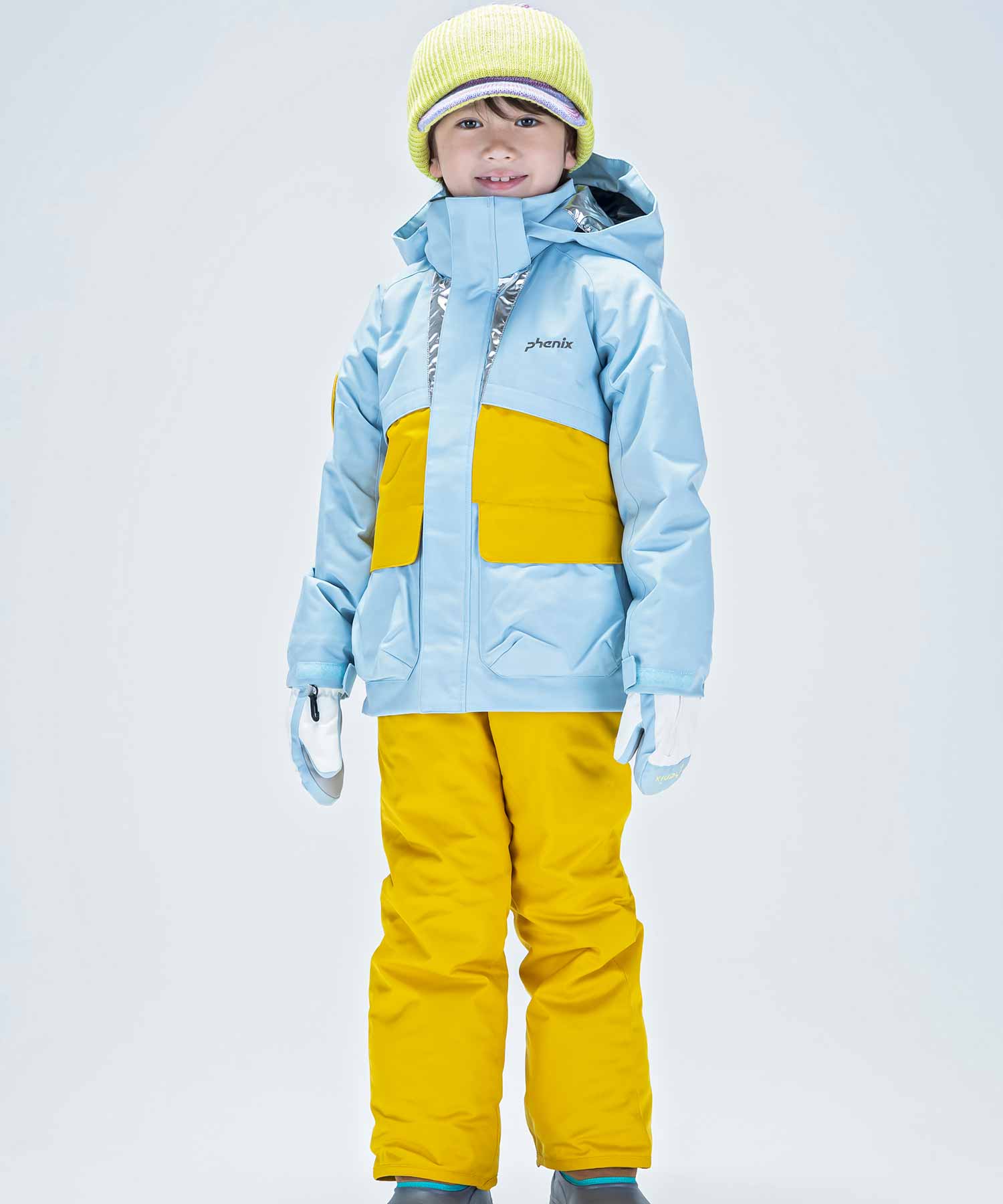 【KIDS/JUNIOR】子供用スキーウェア アウター上下セット ツーピース Snow Jet Junior Two-piece / Jr / 最大20cmサイズ調整可能 /phenixスキーウェア23AW