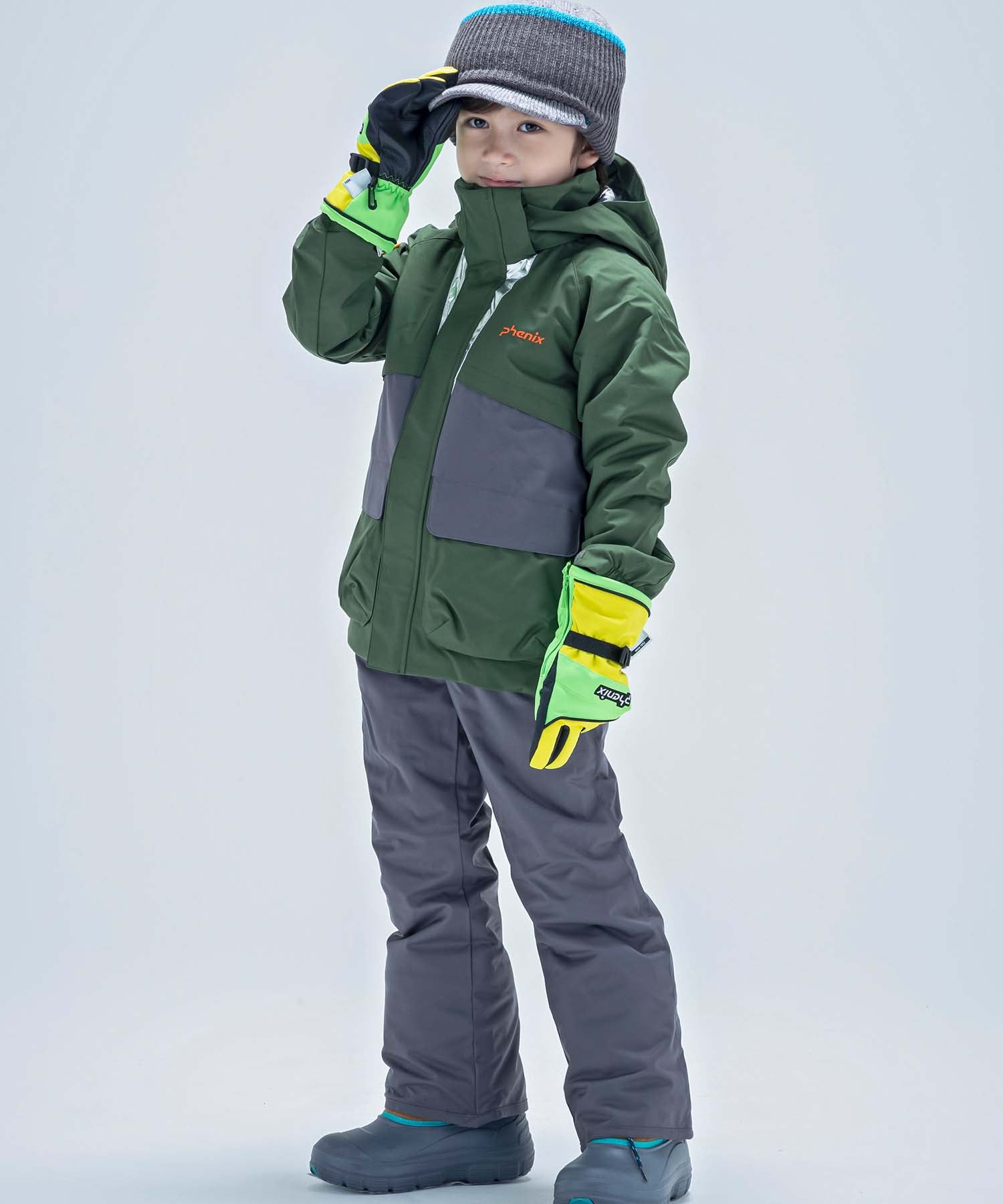 【KIDS/JUNIOR】子供用スキーウェア アウター上下セット ツーピース Snow Jet Junior Two-piece / Jr / 最大20cmサイズ調整可能 /phenixスキーウェア23AW