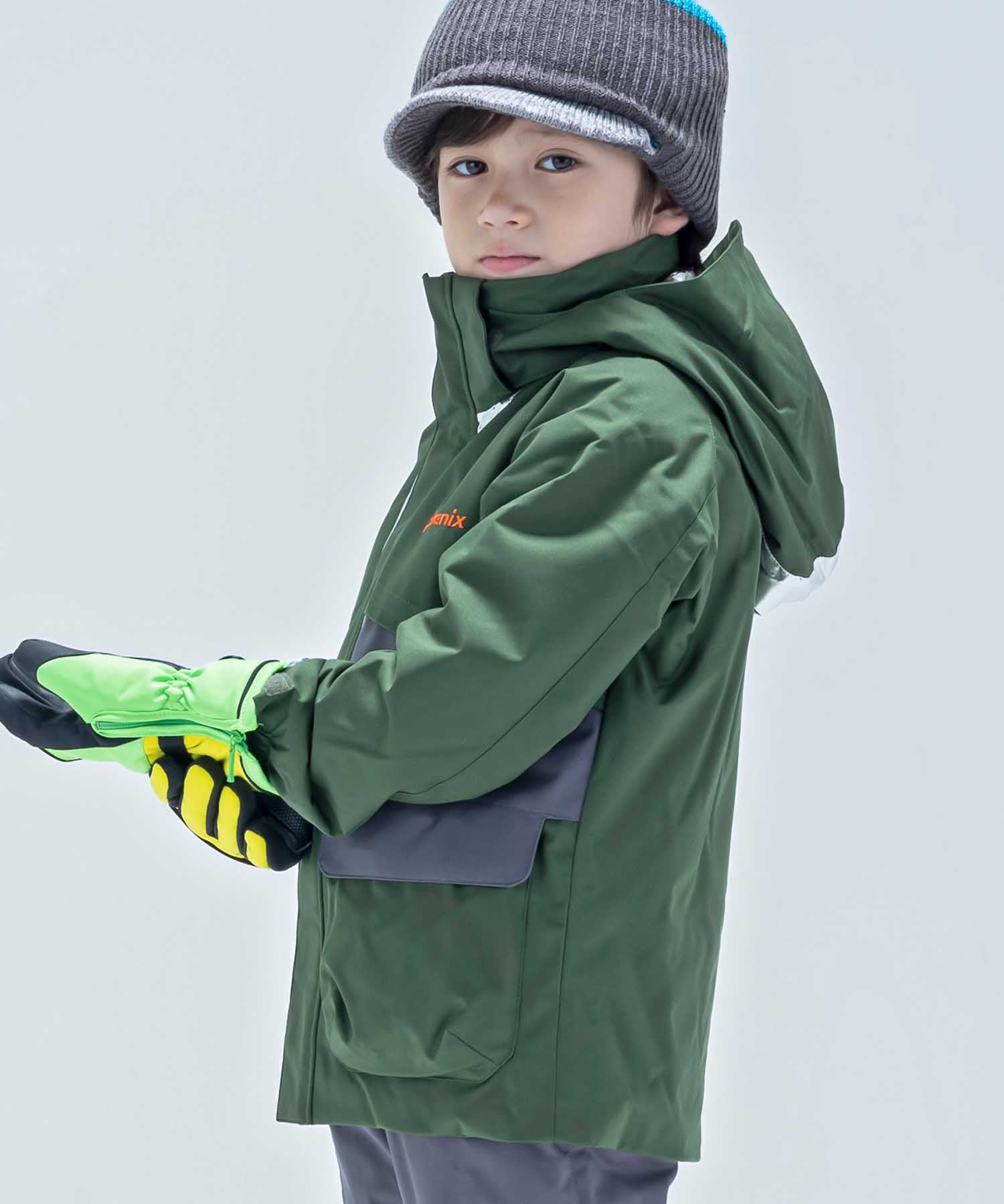 【KIDS/JUNIOR】子供用スキーウェア アウター上下セット ツーピース Snow Jet Junior Two-piece / Jr / 最大20cmサイズ調整可能 /phenixスキーウェア23AW
