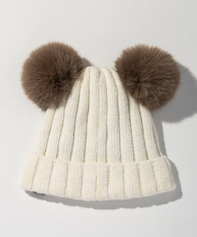【WOMENS】Low Gauge Double Pompom Knit Cap / ローゲージダブルポンポンニットキャップ / phenix スキーウェア 26AW