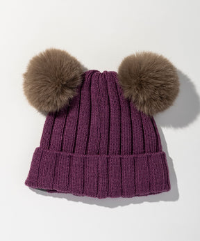 【WOMENS】Low Gauge Double Pompom Knit Cap / ローゲージダブルポンポンニットキャップ / phenix スキーウェア 26AW