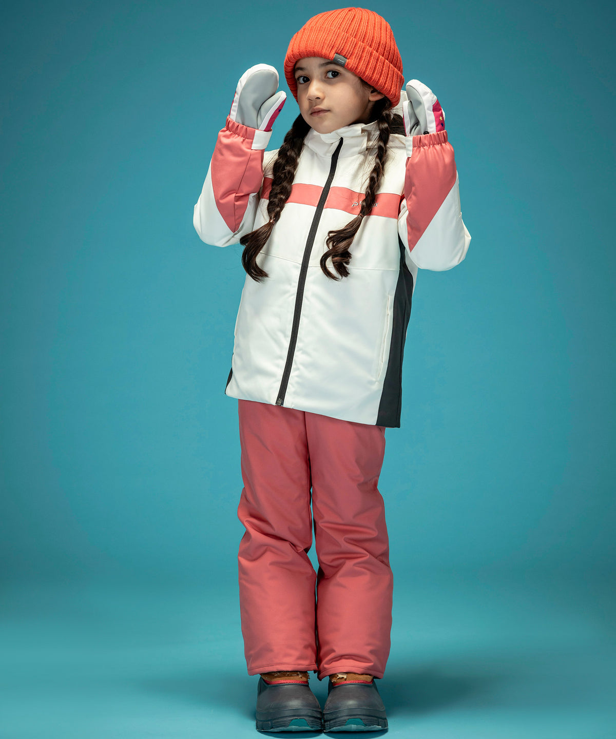 【KIDS/JUNIOR】Curve Line Sleeves Junior Two-piece カーブラインスリーブスジュニアツーピース / JUNIOR / 子供用スキーウェア アウター上下セット / 最大20cmサイズ調整可能 /phenixスキーウェア 24AW