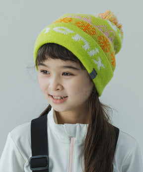 【KIDS/JUNIOR】Snow Pattern Knit Cap / スノーパターンニットキャップ / phenix スキーウェア 26AW